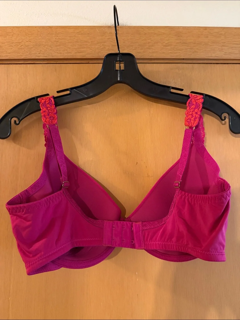 Natori Women’s Underwire Lace-Trim Bra Fuschia Pink Size 34DD (E)